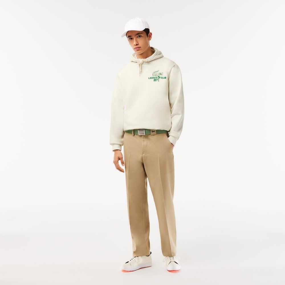 Lacoste Golf Relaxed Fit Hoodie White | EWG-540387