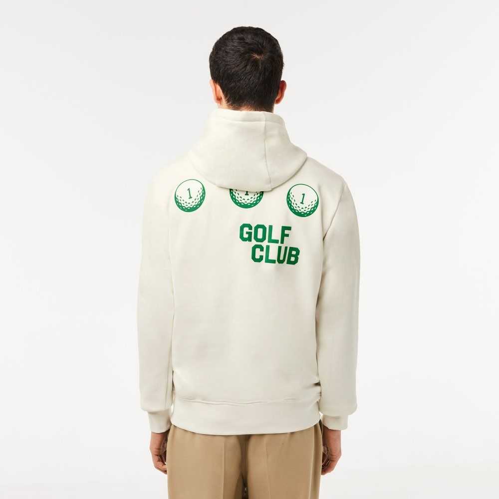 Lacoste Golf Relaxed Fit Hoodie White | EWG-540387