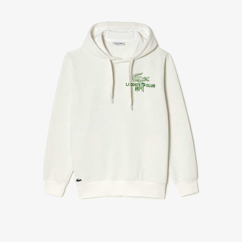 Lacoste Golf Relaxed Fit Hoodie White | EWG-540387