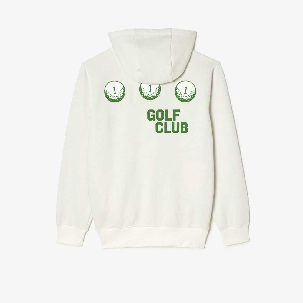 Lacoste Golf Relaxed Fit Hoodie White | EWG-540387