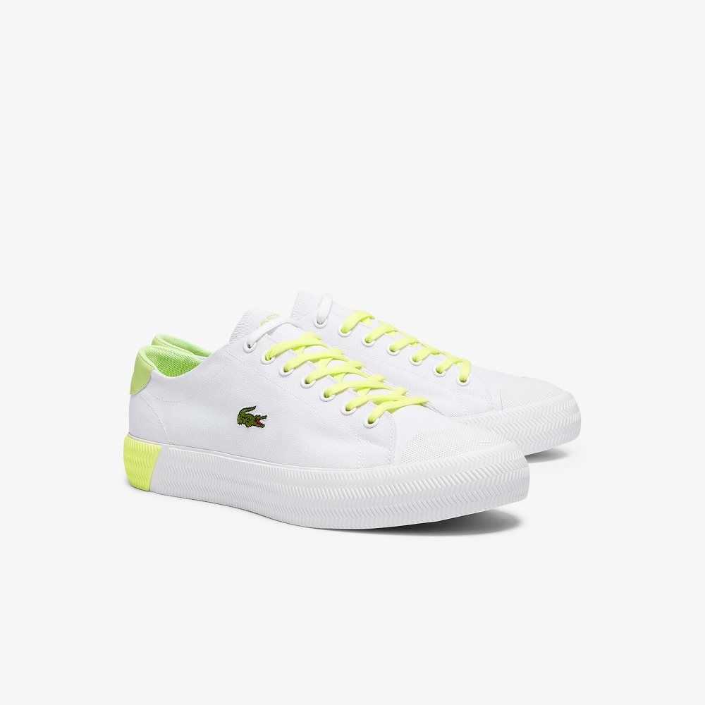 Lacoste Gripshot Canvas and Leather Sneakers Wht/Lt Ylw | JXA-214367