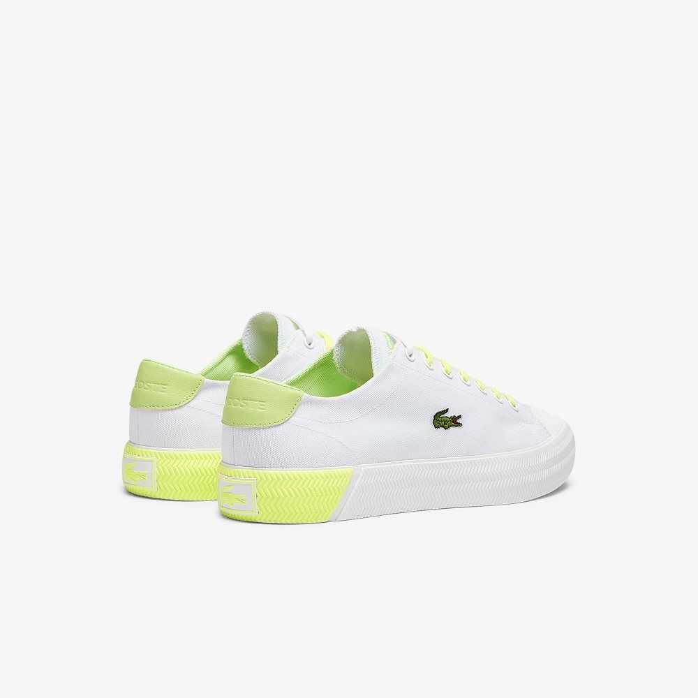 Lacoste Gripshot Canvas and Leather Sneakers Wht/Lt Ylw | JXA-214367