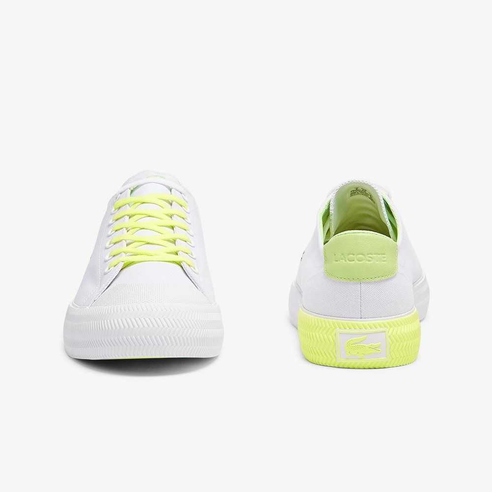 Lacoste Gripshot Canvas and Leather Sneakers Wht/Lt Ylw | JXA-214367