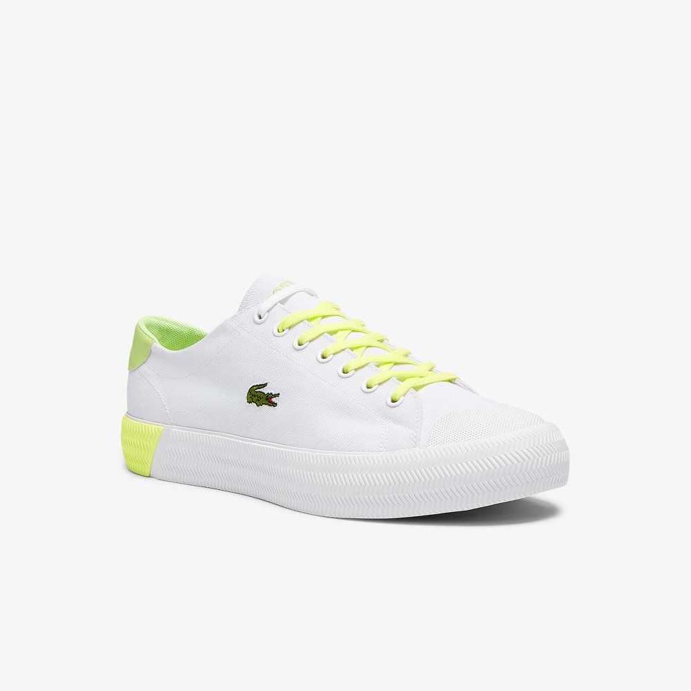 Lacoste Gripshot Canvas and Leather Sneakers Wht/Lt Ylw | JXA-214367