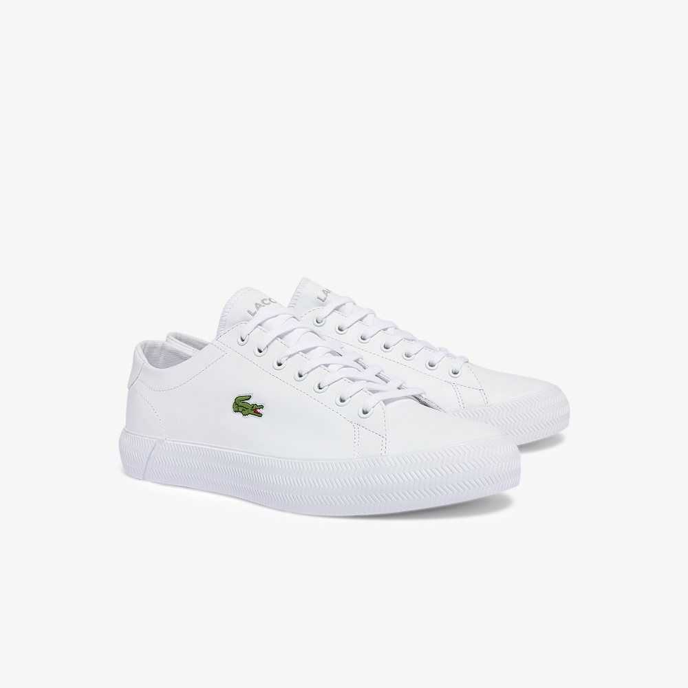 Lacoste Gripshot Leather Sneakers White/White | ZEO-439127