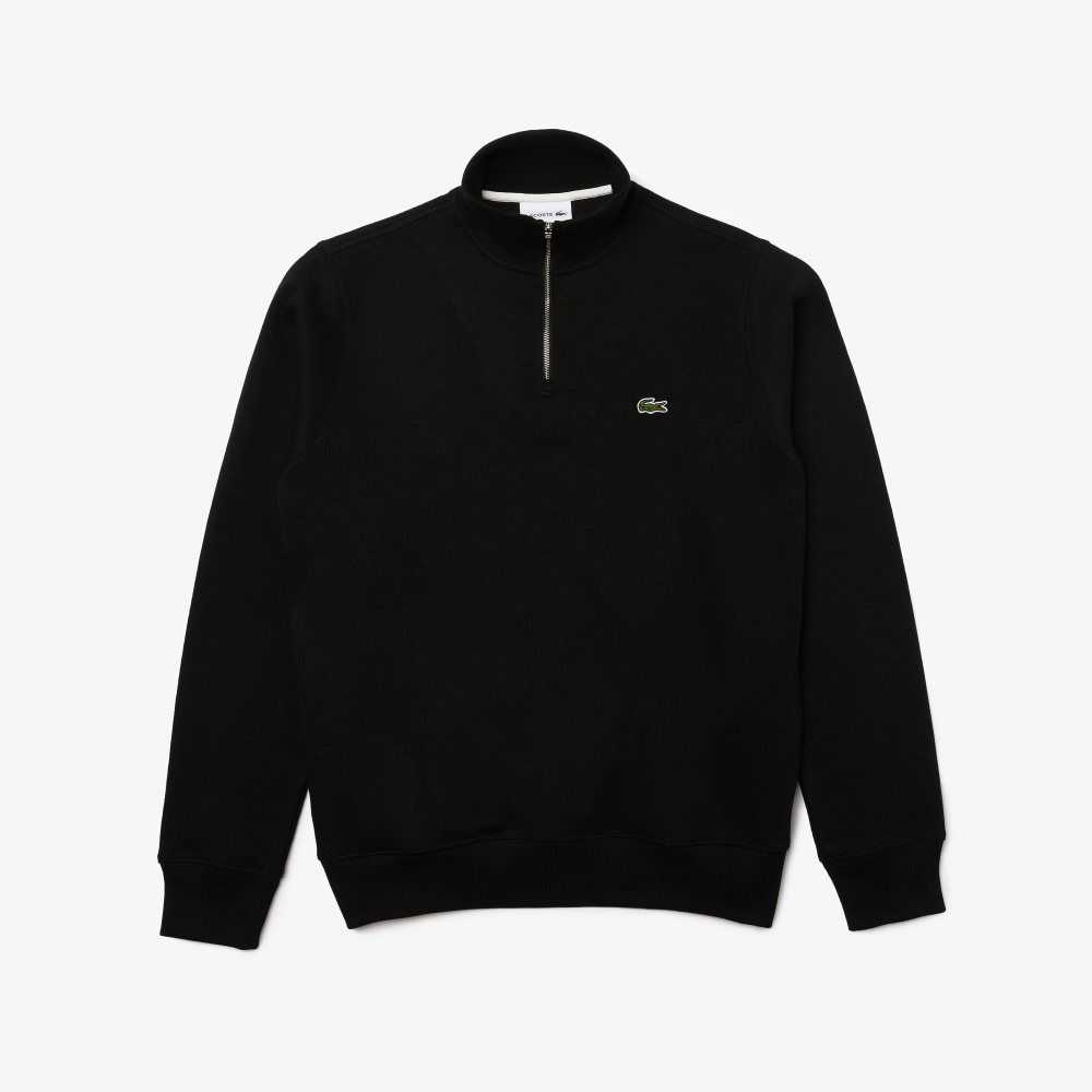 Lacoste Half Zip Cotton Sweatshirt Black | NFB-089231