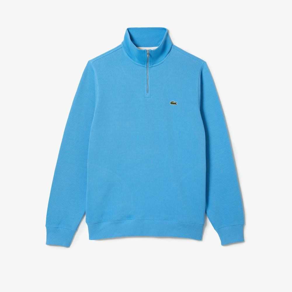 Lacoste Half Zip Cotton Sweatshirt Blue | VNJ-784065