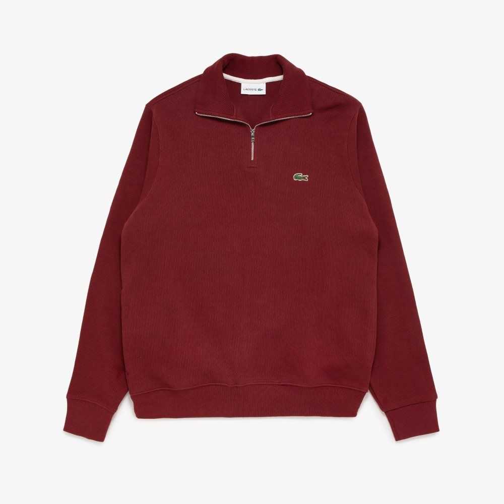 Lacoste Half Zip Cotton Sweatshirt Bordeaux | XOB-862794