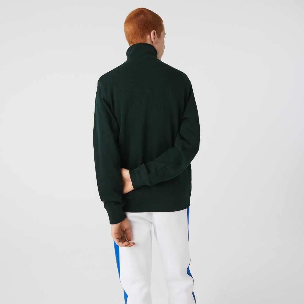 Lacoste Half Zip Cotton Sweatshirt Green | WQZ-423560