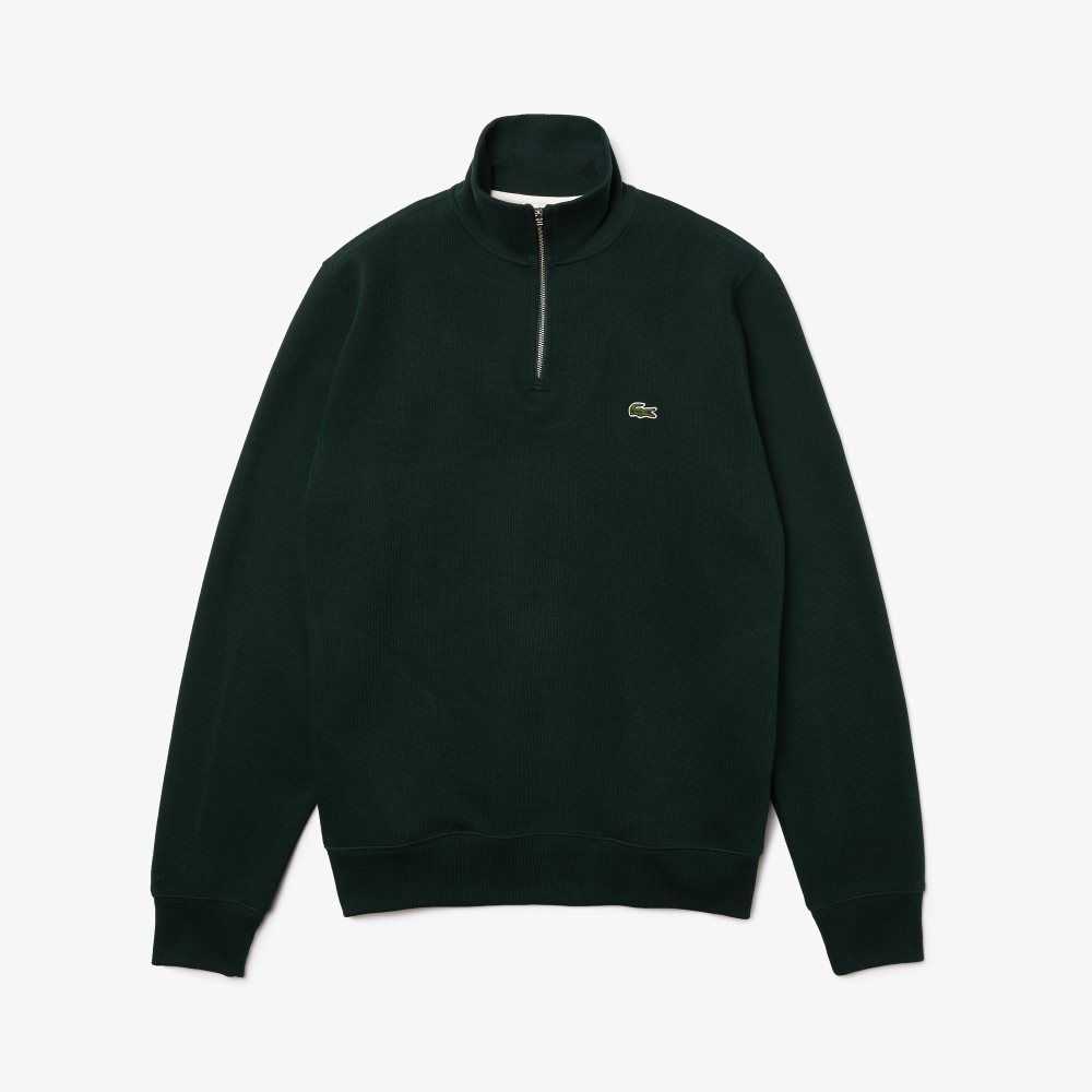 Lacoste Half Zip Cotton Sweatshirt Green | WQZ-423560