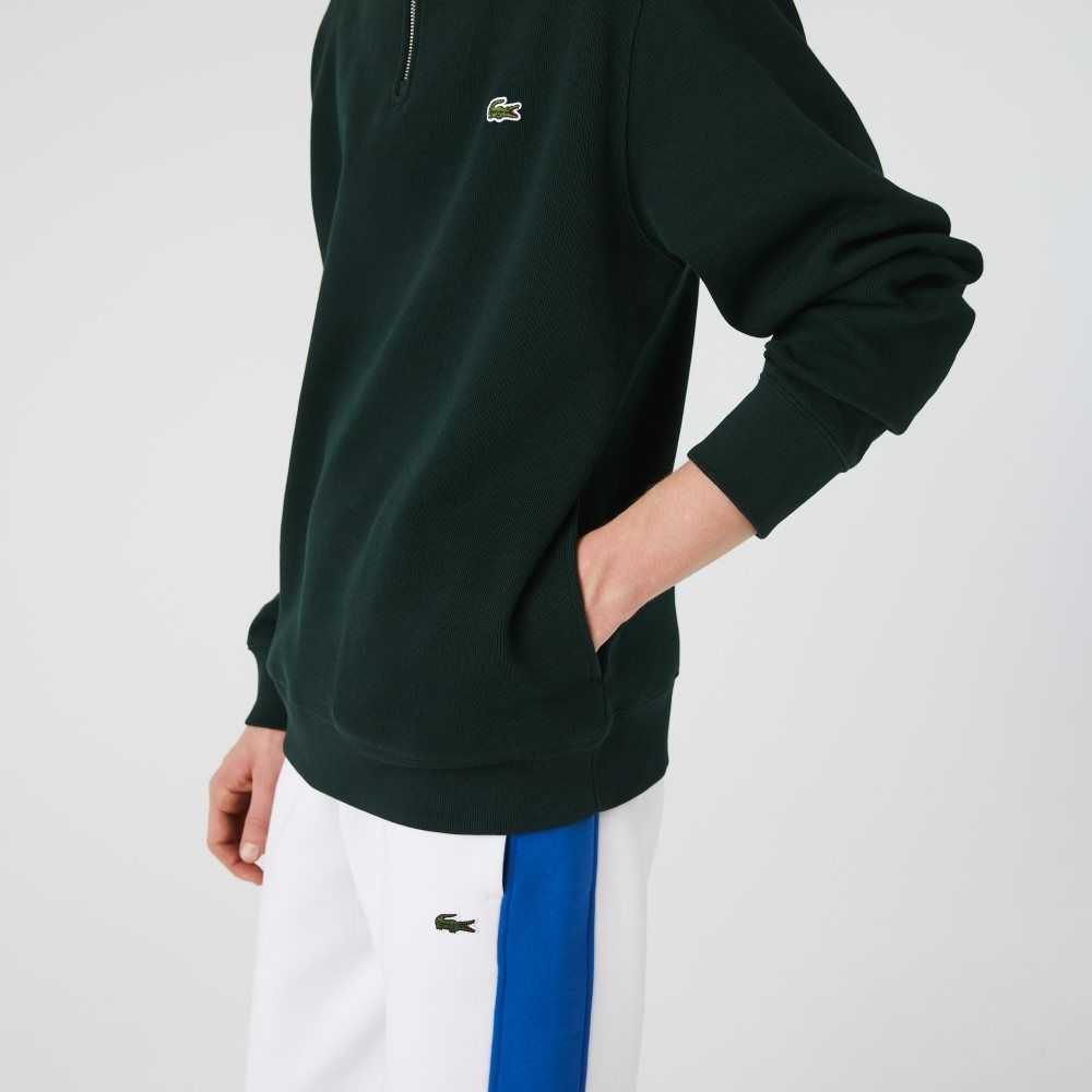 Lacoste Half Zip Cotton Sweatshirt Green | WQZ-423560