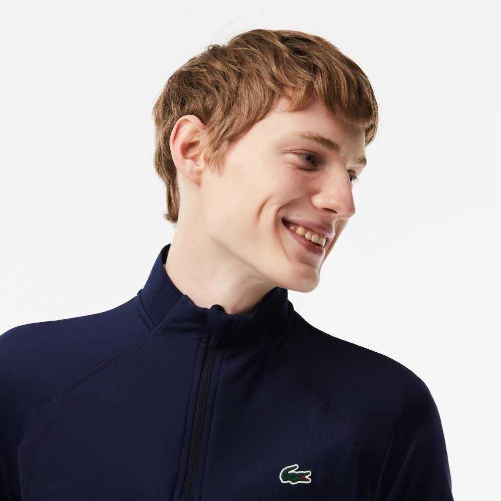 Lacoste Half Zip Golf Sweatshirt Navy Blue | ITX-784069