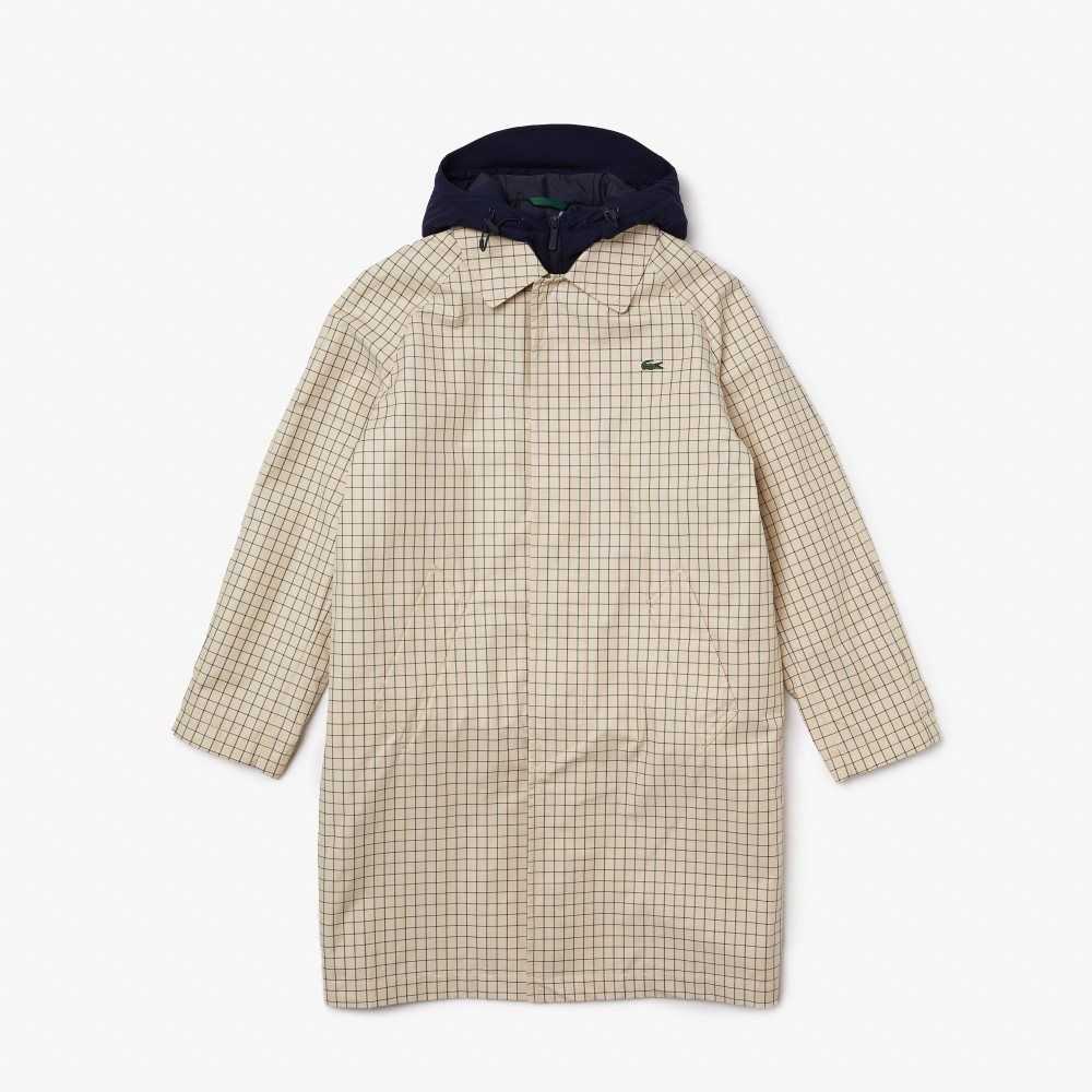 Lacoste Heritage 3-in-1 Check Trench Beige / White | KVO-685432