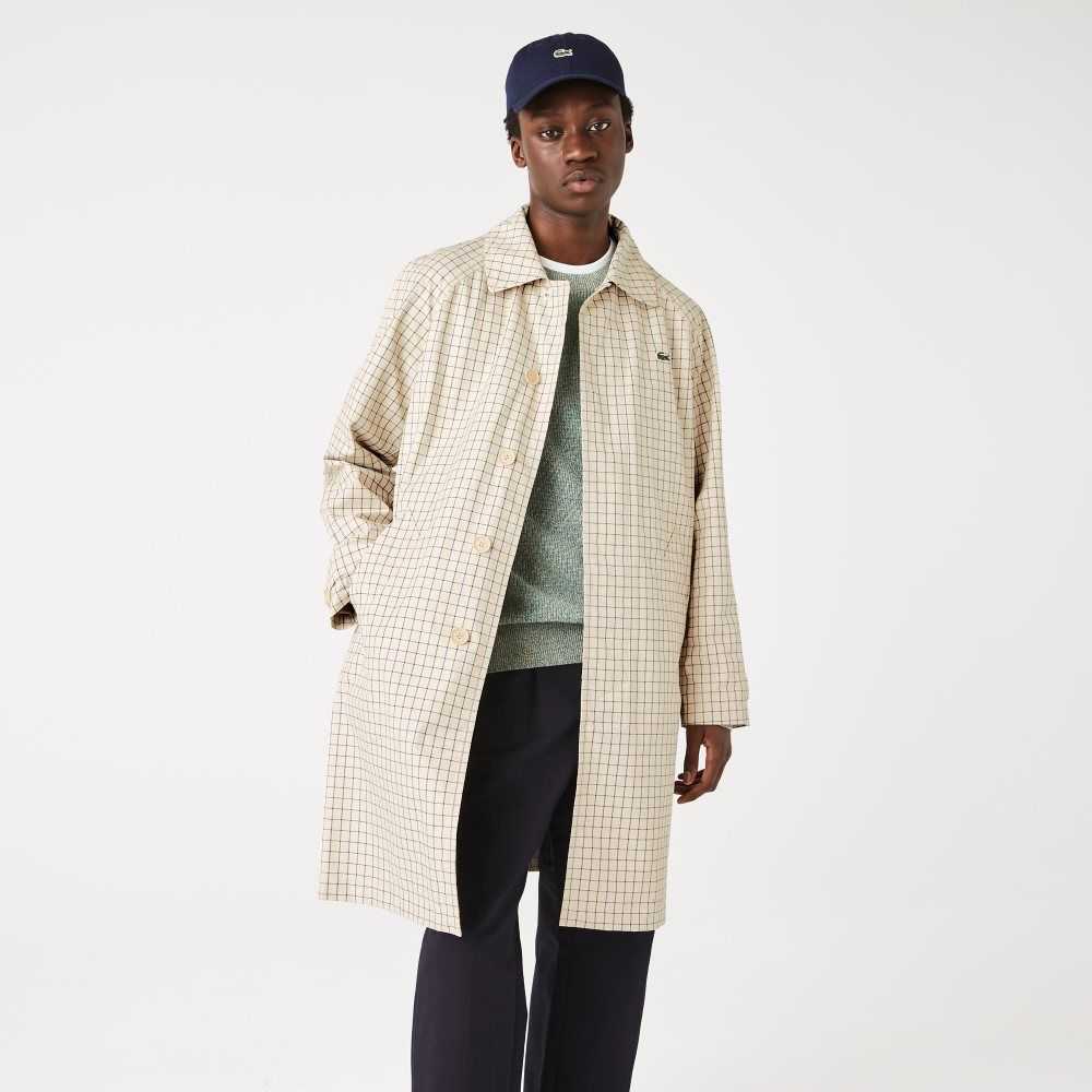 Lacoste Heritage 3-in-1 Check Trench Beige / White | KVO-685432