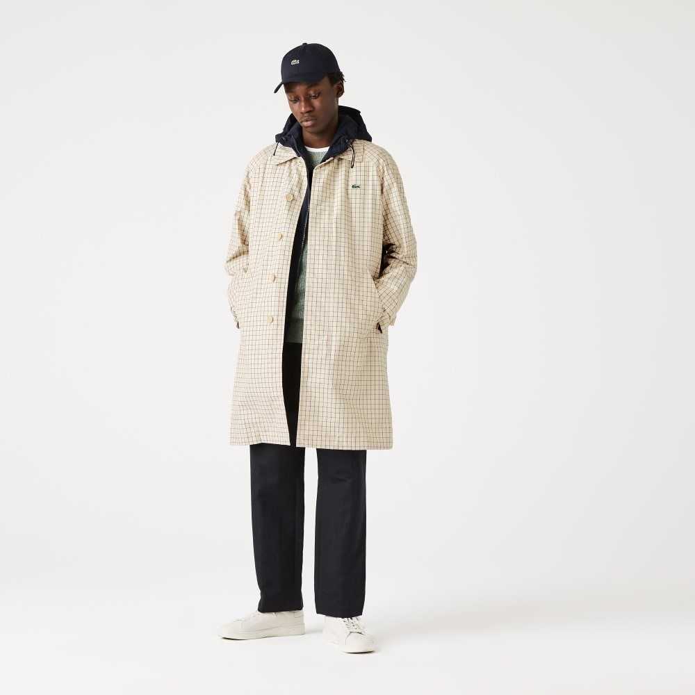 Lacoste Heritage 3-in-1 Check Trench Beige / White | KVO-685432