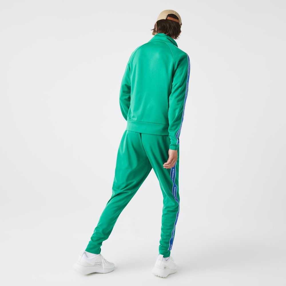 Lacoste Heritage Contrast Bands Trackpants Green | TRO-680329