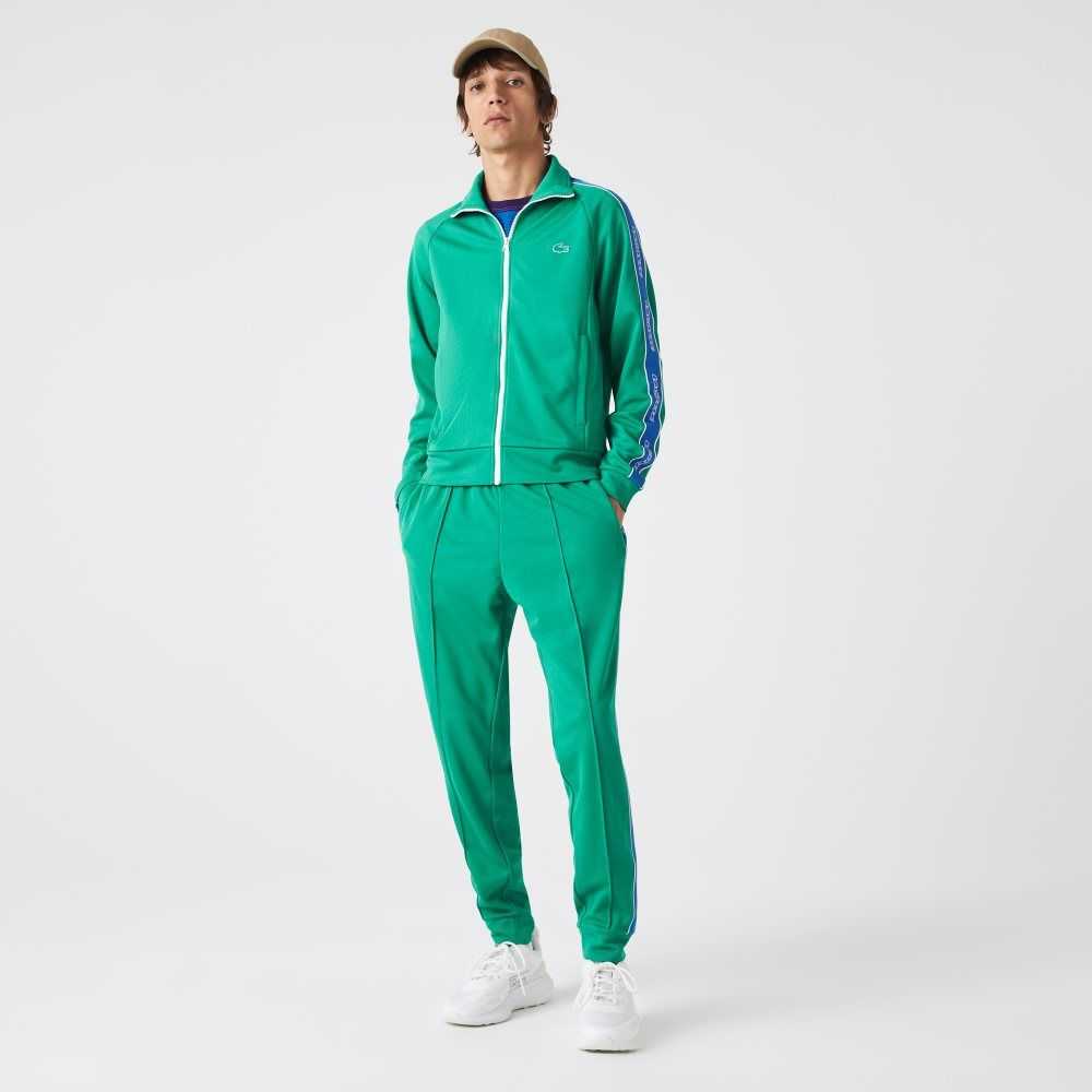 Lacoste Heritage Contrast Bands Trackpants Green | TRO-680329