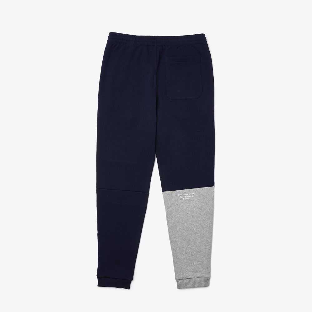 Lacoste Heritage Destructured Branding Cotton Fleece Jogging Pants Navy Blue | FCN-593712