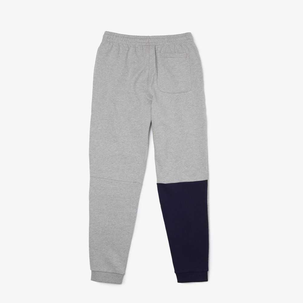 Lacoste Heritage Destructured Branding Cotton Fleece Jogging Pants Grey Chine | ODM-671938