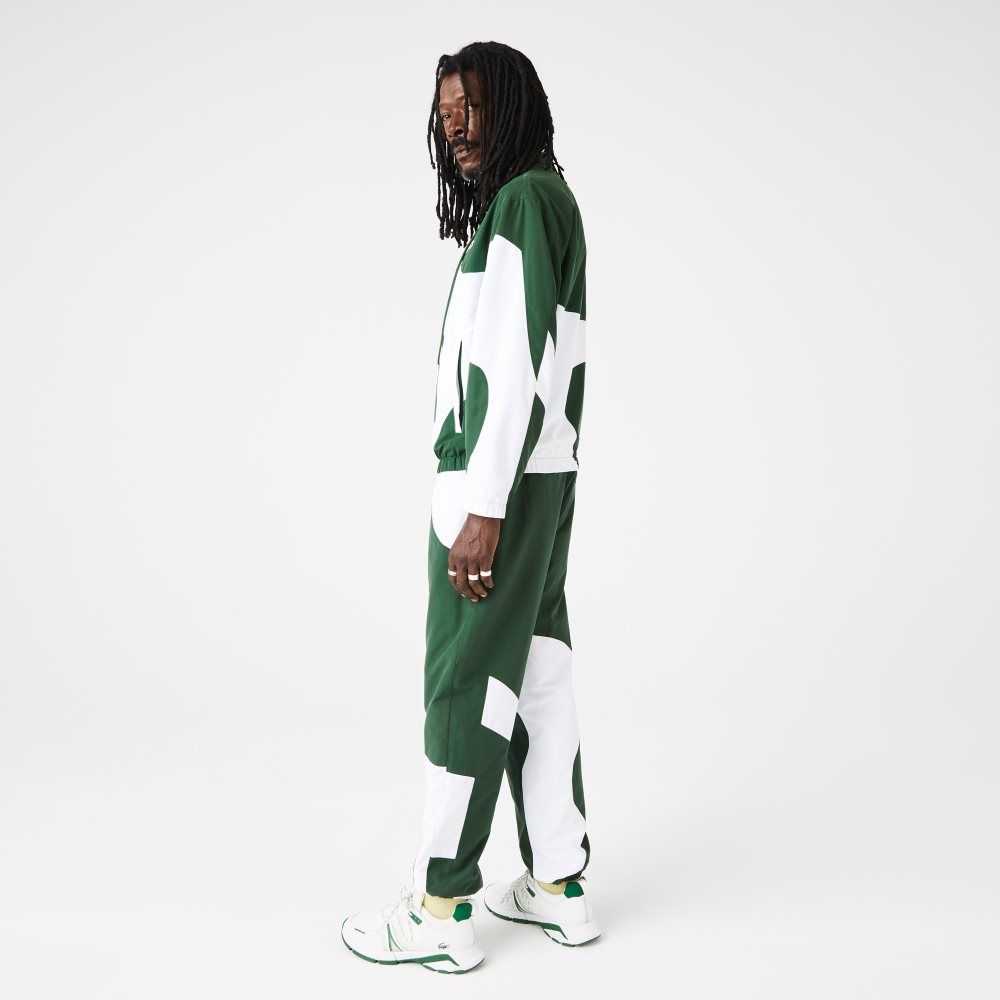 Lacoste Heritage Graphic Track Pants Green / White | TCW-753860