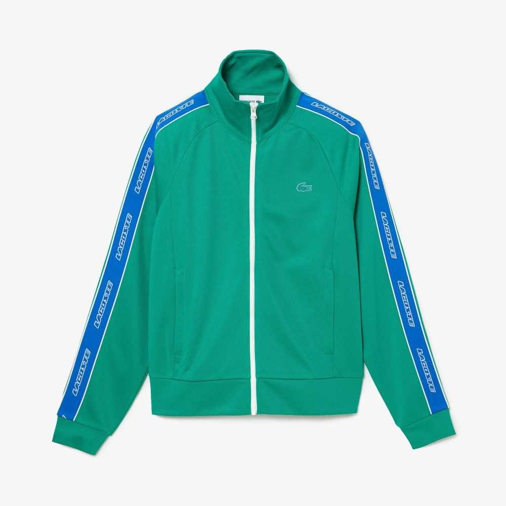 Lacoste Heritage High-Neck Zip Sweatshirt Green | GMX-148253