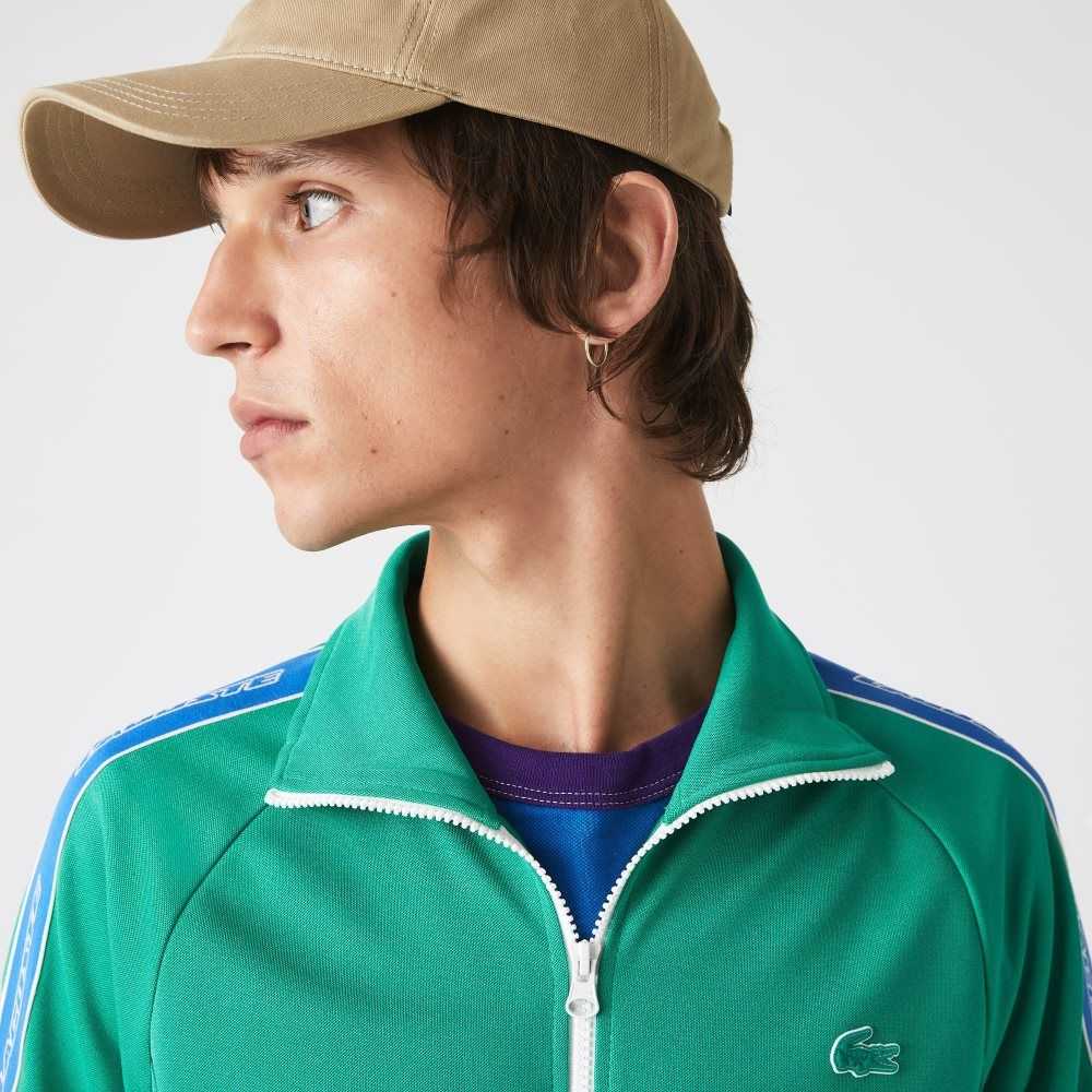 Lacoste Heritage High-Neck Zip Sweatshirt Green | GMX-148253