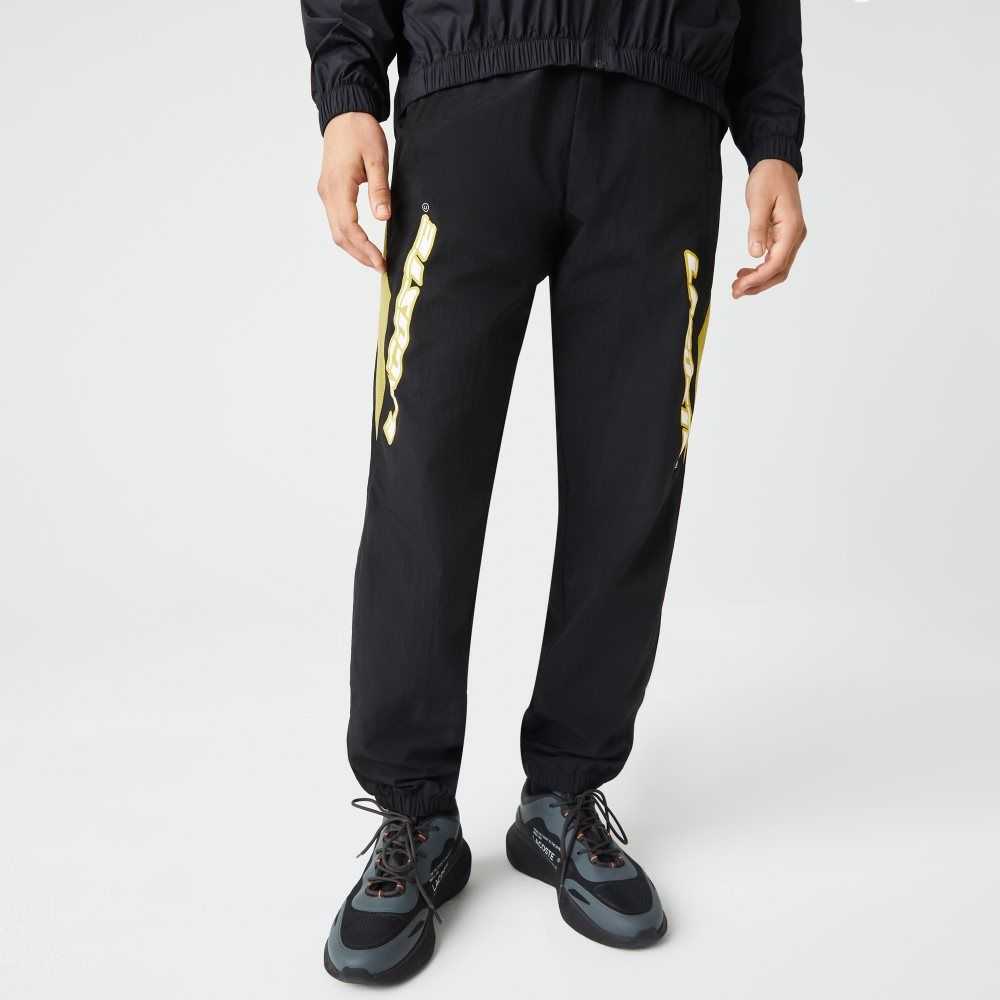 Lacoste Heritage Regular Fit Color-Block Trackpants Black / Yellow | BDC-415783