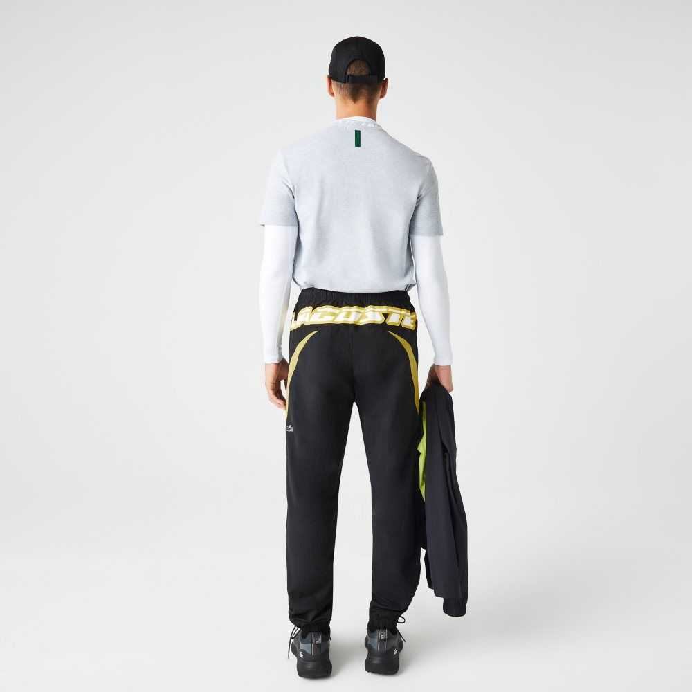 Lacoste Heritage Regular Fit Color-Block Trackpants Black / Yellow | BDC-415783