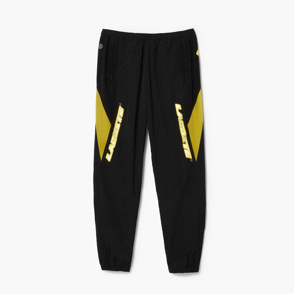 Lacoste Heritage Regular Fit Color-Block Trackpants Black / Yellow | BDC-415783