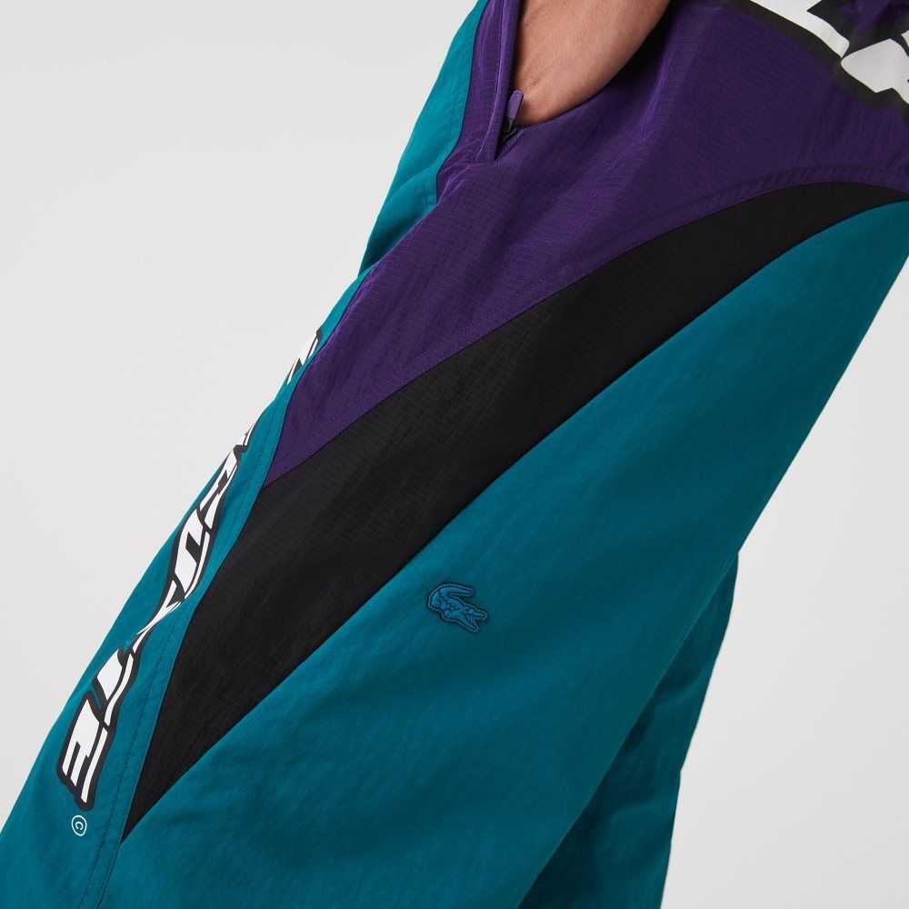 Lacoste Heritage Regular Fit Color-Block Trackpants Green / Purple / Black | CAD-125647