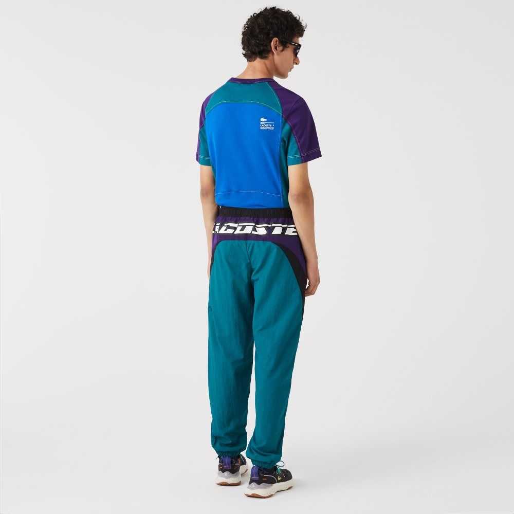 Lacoste Heritage Regular Fit Color-Block Trackpants Green / Purple / Black | CAD-125647