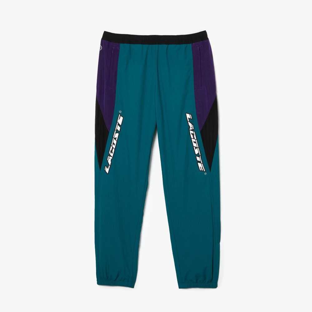 Lacoste Heritage Regular Fit Color-Block Trackpants Green / Purple / Black | CAD-125647