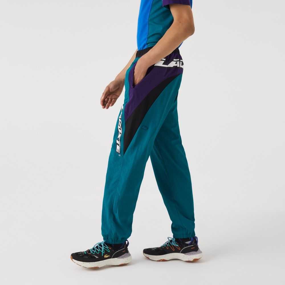 Lacoste Heritage Regular Fit Color-Block Trackpants Green / Purple / Black | CAD-125647