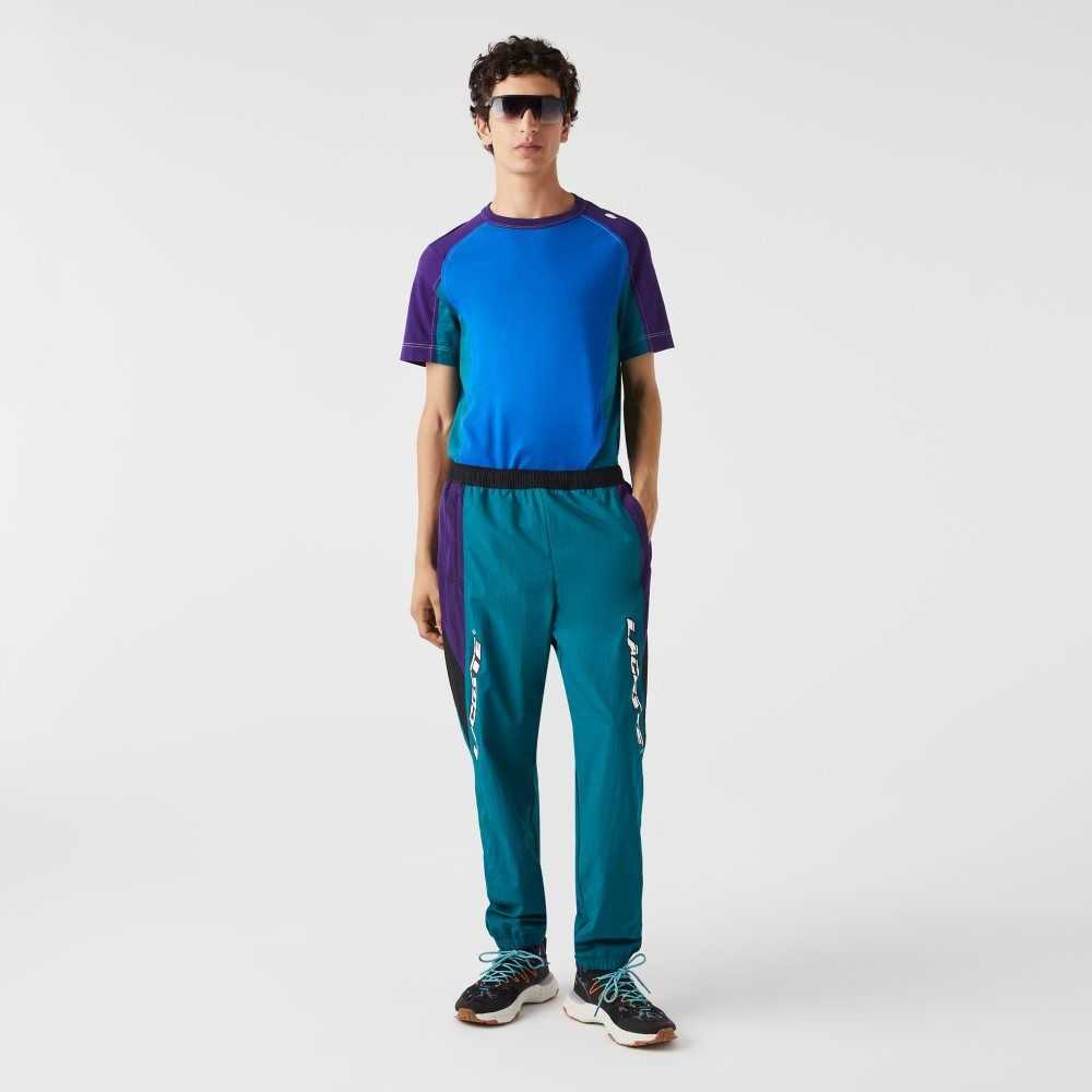 Lacoste Heritage Regular Fit Color-Block Trackpants Green / Purple / Black | CAD-125647