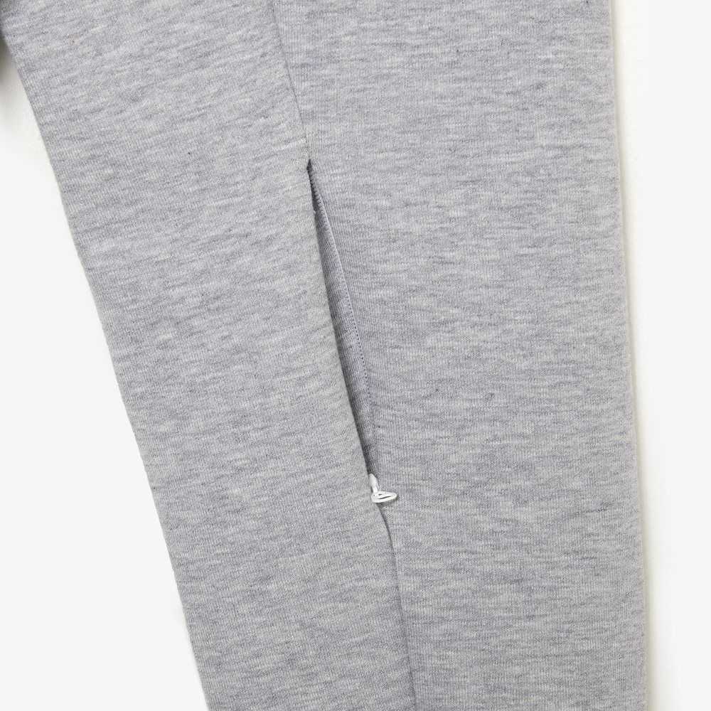 Lacoste High-Neck Cotton Blend Zip Sweatshirt Grey Chine | DWP-015934