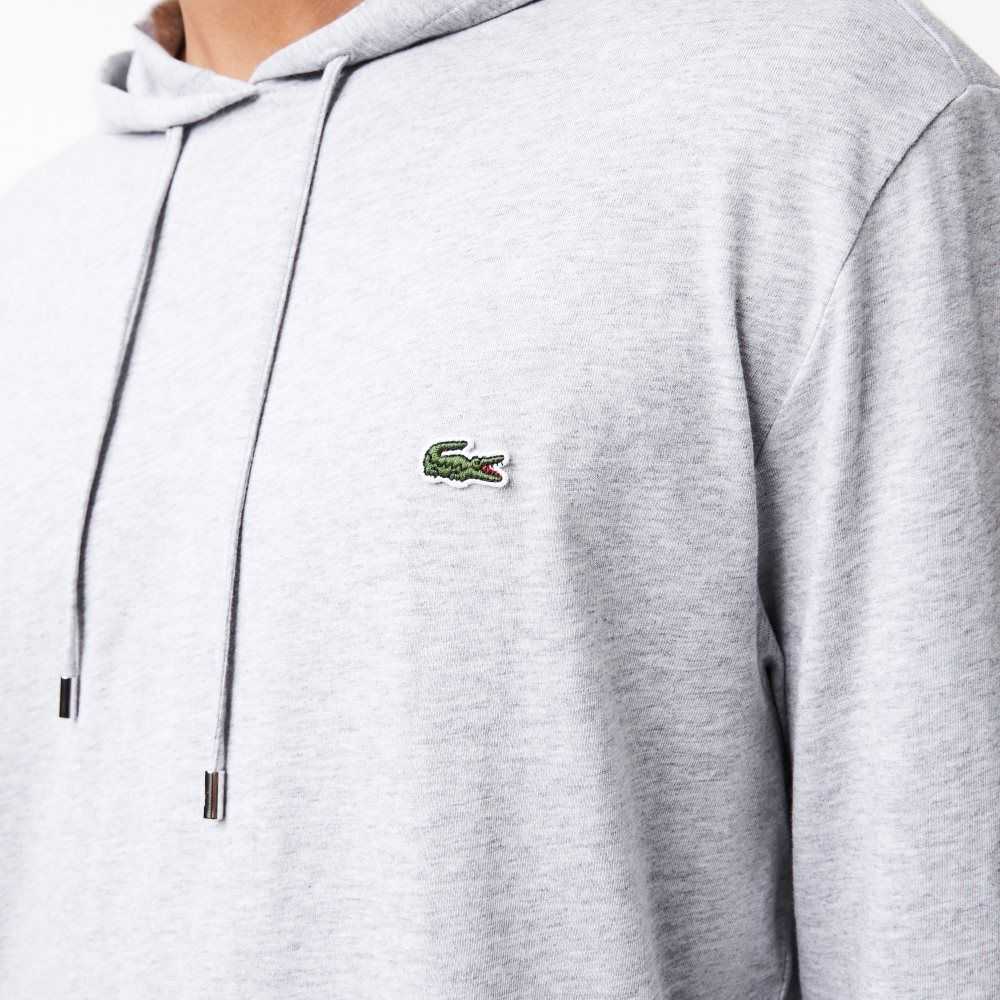 Lacoste Hooded Cotton Jersey Sweatshirt Grey Chine | BCQ-541960