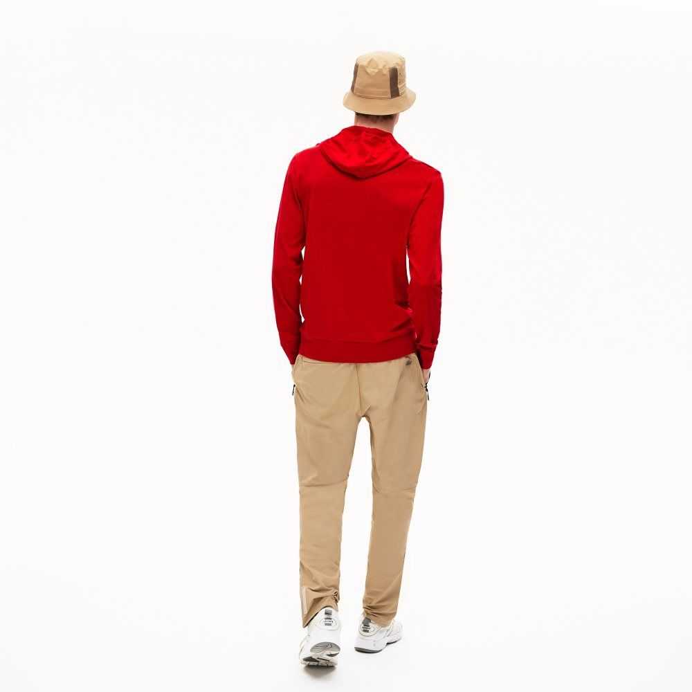 Lacoste Hooded Cotton Jersey Sweatshirt Red | LAZ-287340