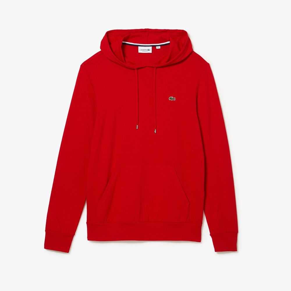 Lacoste Hooded Cotton Jersey Sweatshirt Red | LAZ-287340