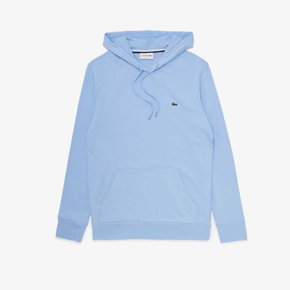 Lacoste Hooded Cotton Jersey Sweatshirt Blue | RMD-049823