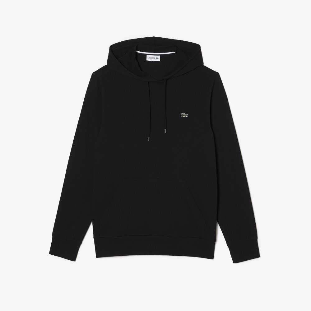 Lacoste Hooded Cotton Jersey Sweatshirt Black | VLZ-947563