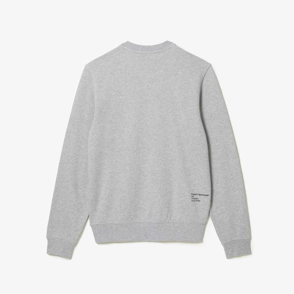 Lacoste Inscription Crew Neck Sweatshirt Grey Chine | YGN-876094