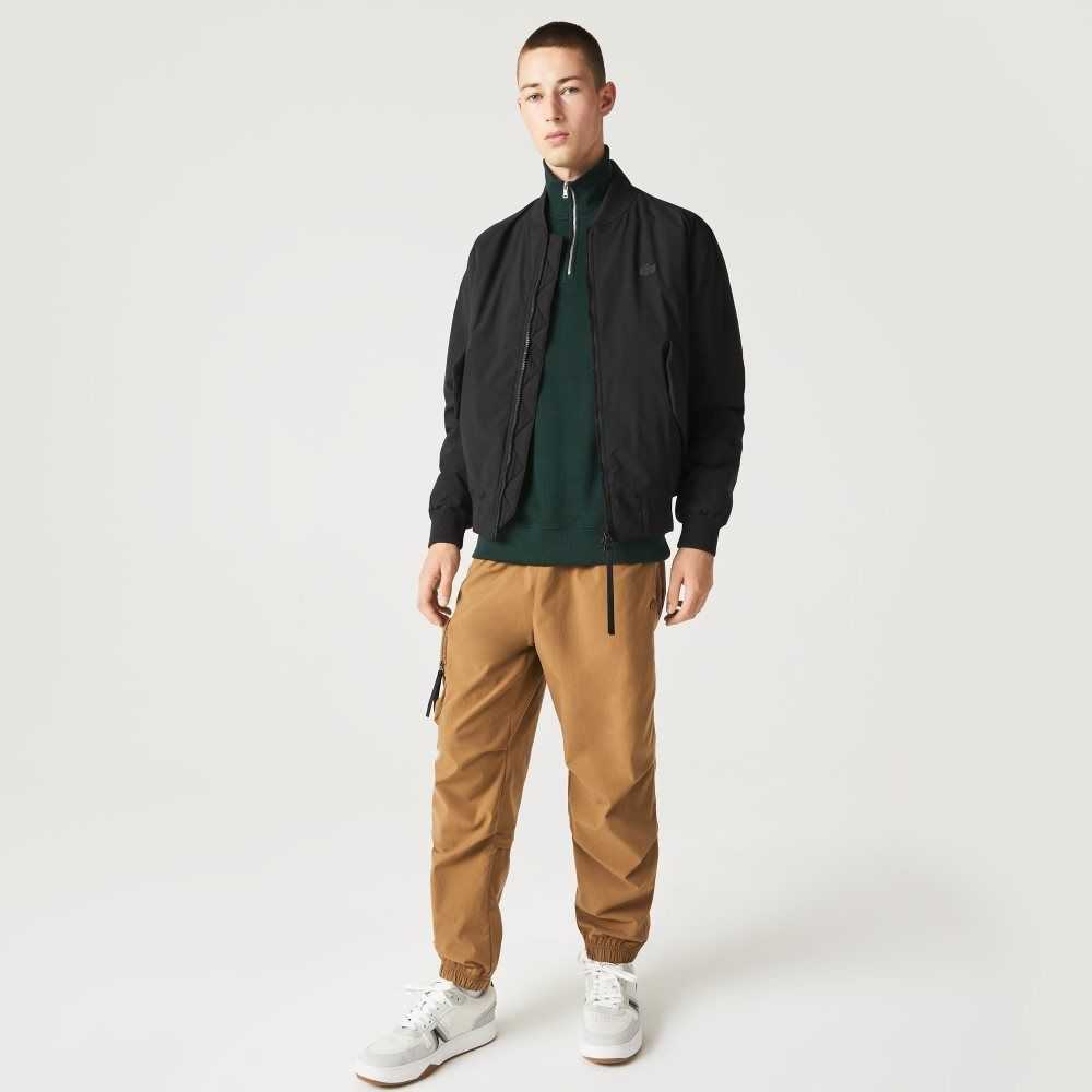 Lacoste Insulated Padded Bomber Jacket Black | PGB-478293