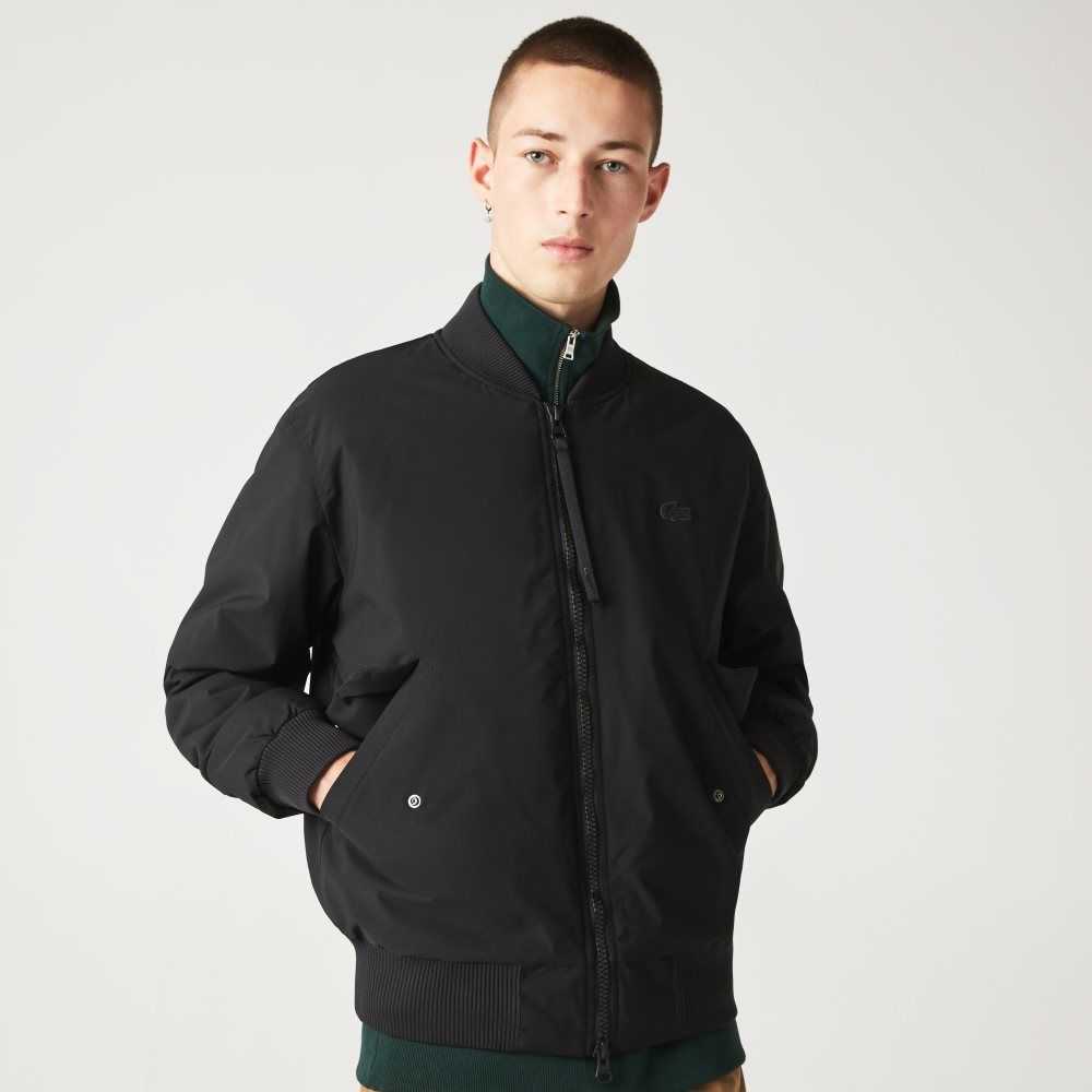 Lacoste Insulated Padded Bomber Jacket Black | PGB-478293