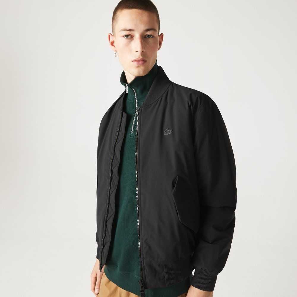 Lacoste Insulated Padded Bomber Jacket Black | PGB-478293