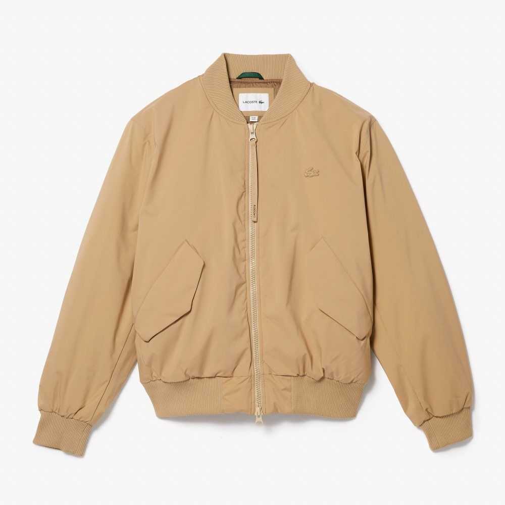 Lacoste Insulated Padded Bomber Jacket Beige | PTH-048963