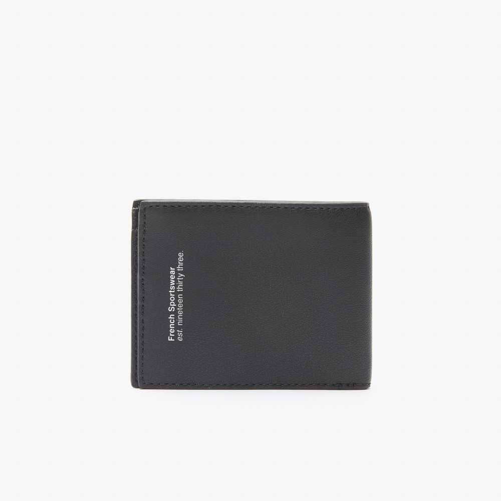 Lacoste Interior Card Slot Foldable Wallet Black | STM-816947