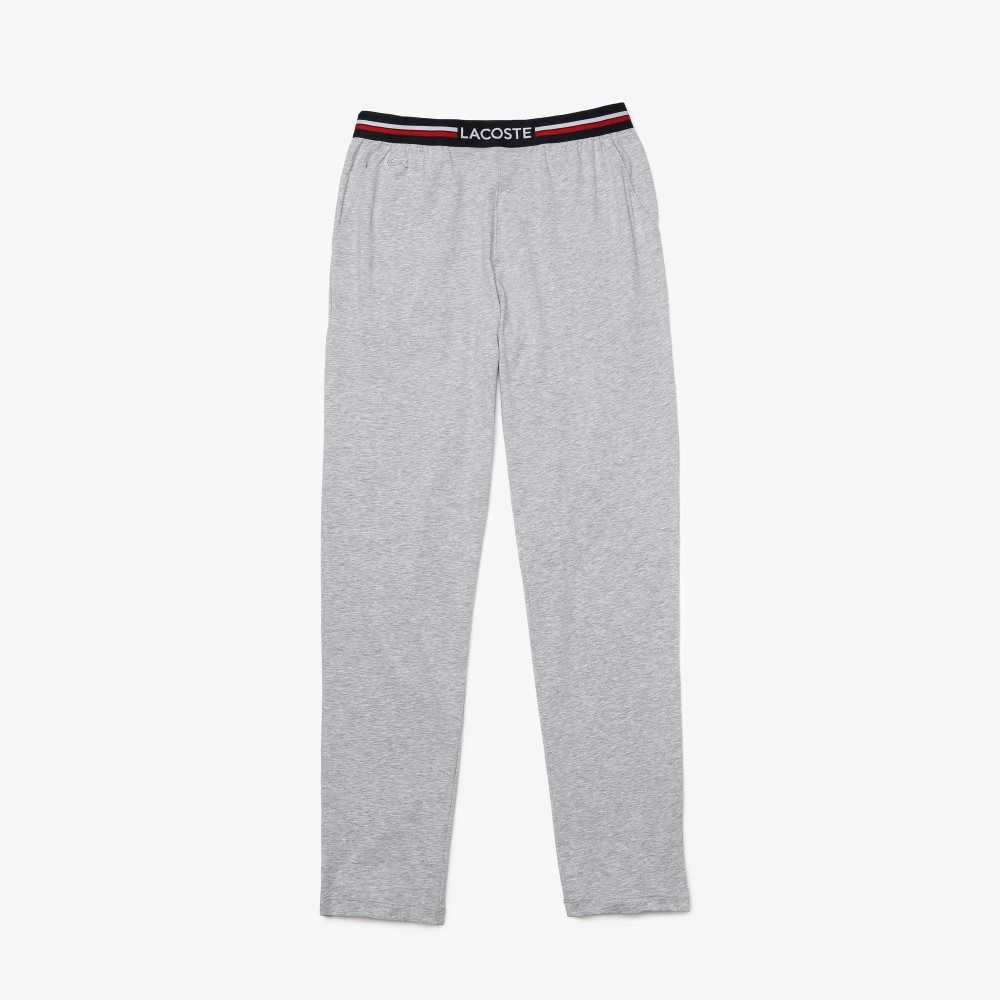 Lacoste Jersey Three-Tone Waistband Pajama Pants Grey Chine | FSY-783624