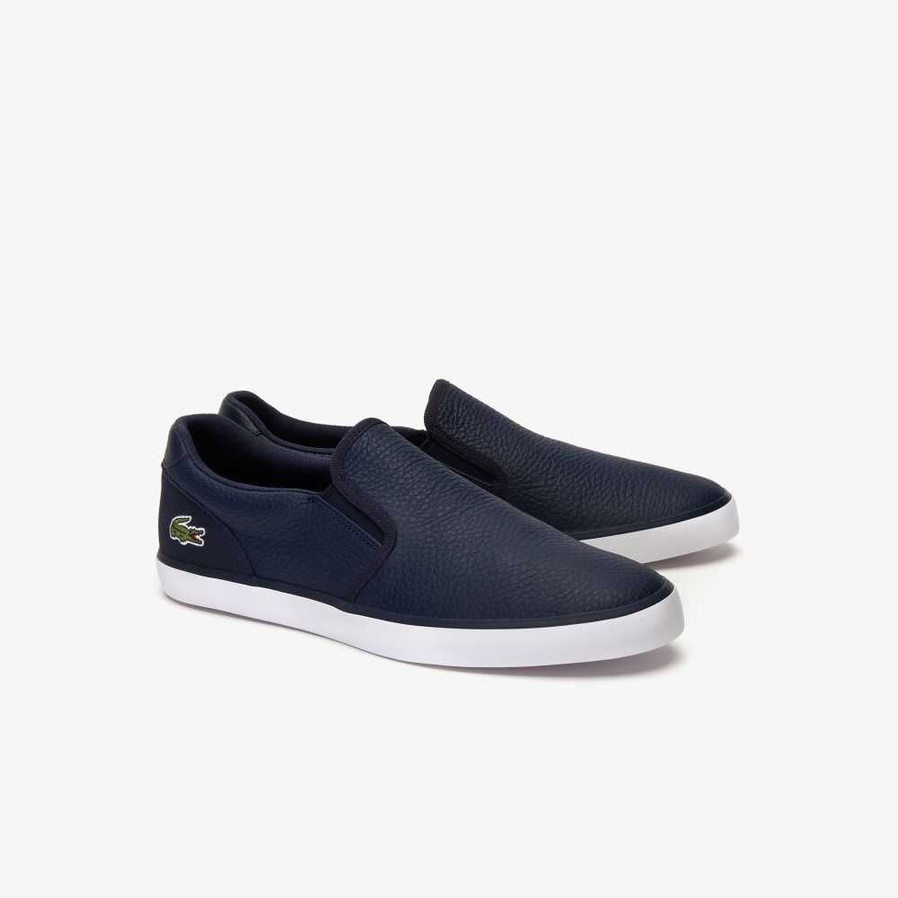 Lacoste Jouer Leather Slip-On Sneakers Nvy/Wht | LSR-478053