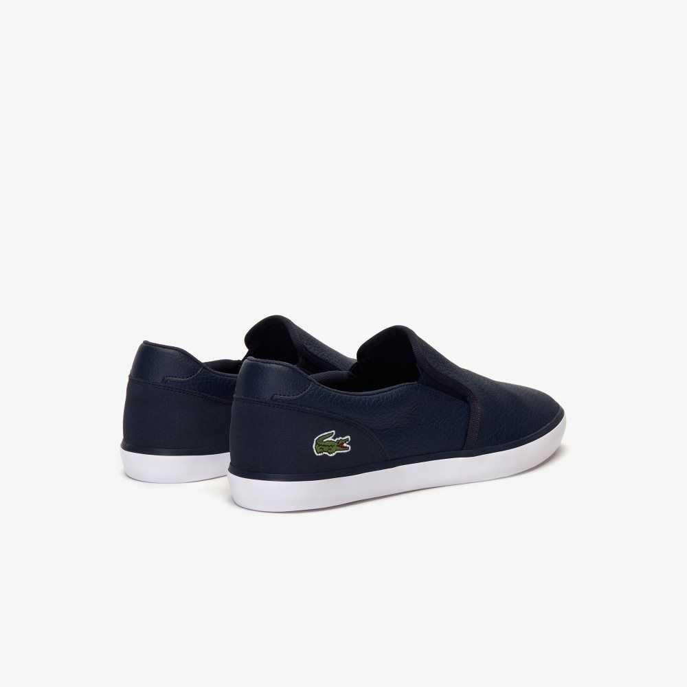 Lacoste Jouer Leather Slip-On Sneakers Nvy/Wht | LSR-478053