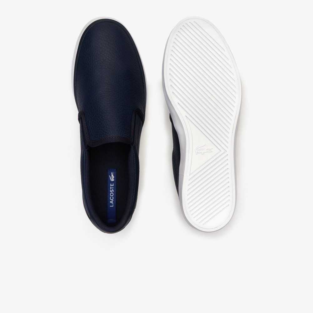 Lacoste Jouer Leather Slip-On Sneakers Nvy/Wht | LSR-478053